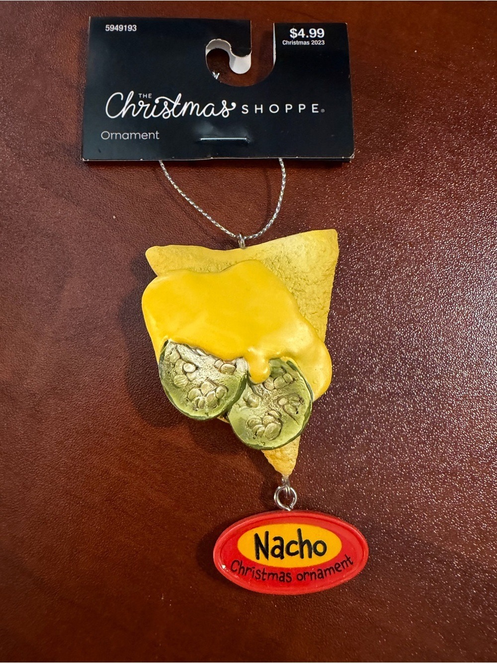 The Christmas Shoppe Nacho Ornament with Cheese and Jalapeños